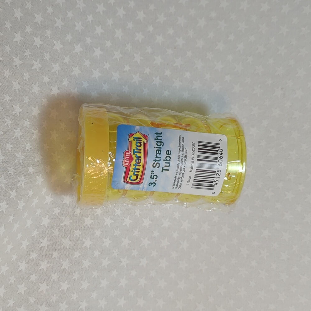 New- Kaytee CritterTrail 3.5" Straight Yellow Tube